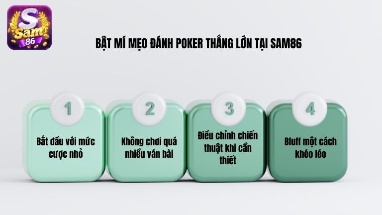 Bật mí mẹo đánh Poker thắng lớn tại Sam86