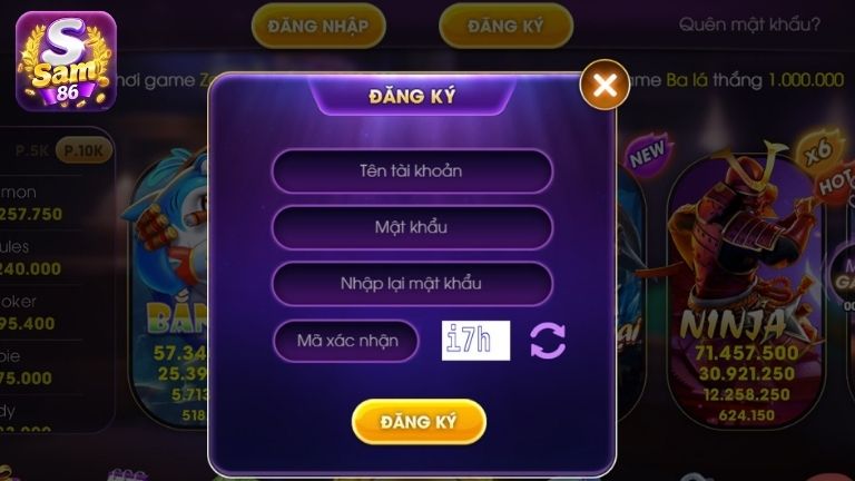 Câu hỏi thường gặp Sam86 khi tạo acc
