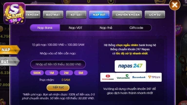 Giao diện giao dịch dễ dàng thao tác