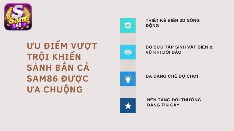 Ưu điểm vượt trội khiến sảnh bắn cá Sam86 được ưa chuộng